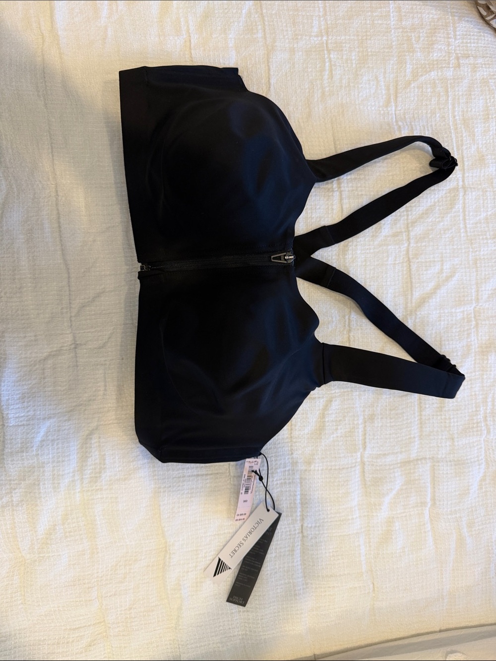 VS Black Zip-Front Sports Bra 38D